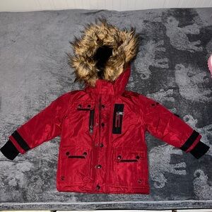 DKNY Kids Black and Red Puffer Jacket